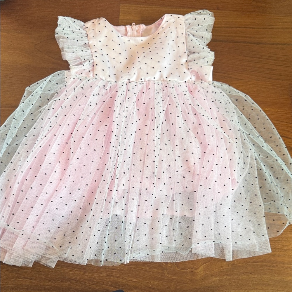 Popatu Pink Dress with Black Dots